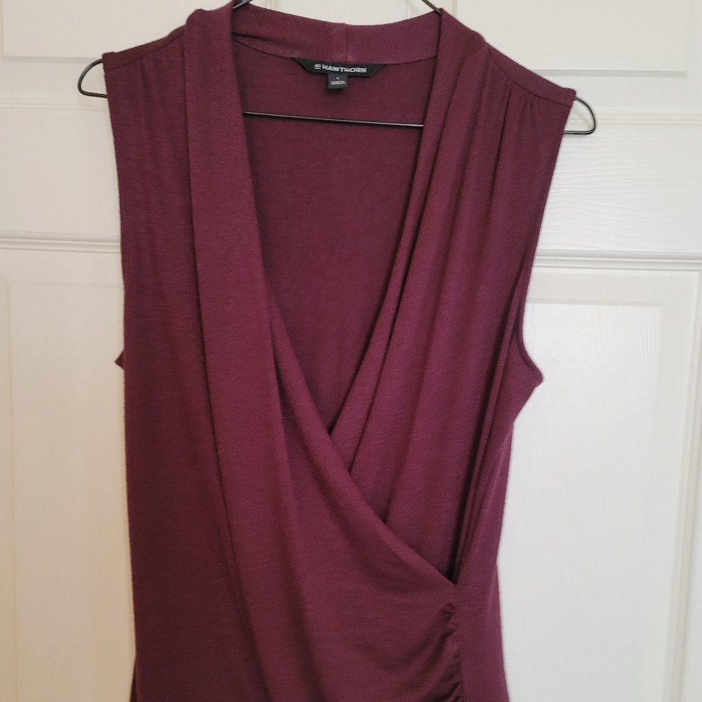 41 Hawthorne Bennie Wrap Front Ruched Knit Top Sz L